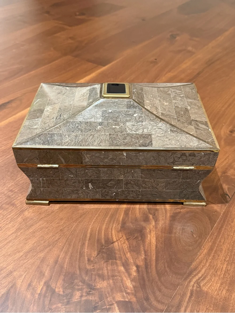 Maitland Smith Decorative Brass-Trim Jewelry Box